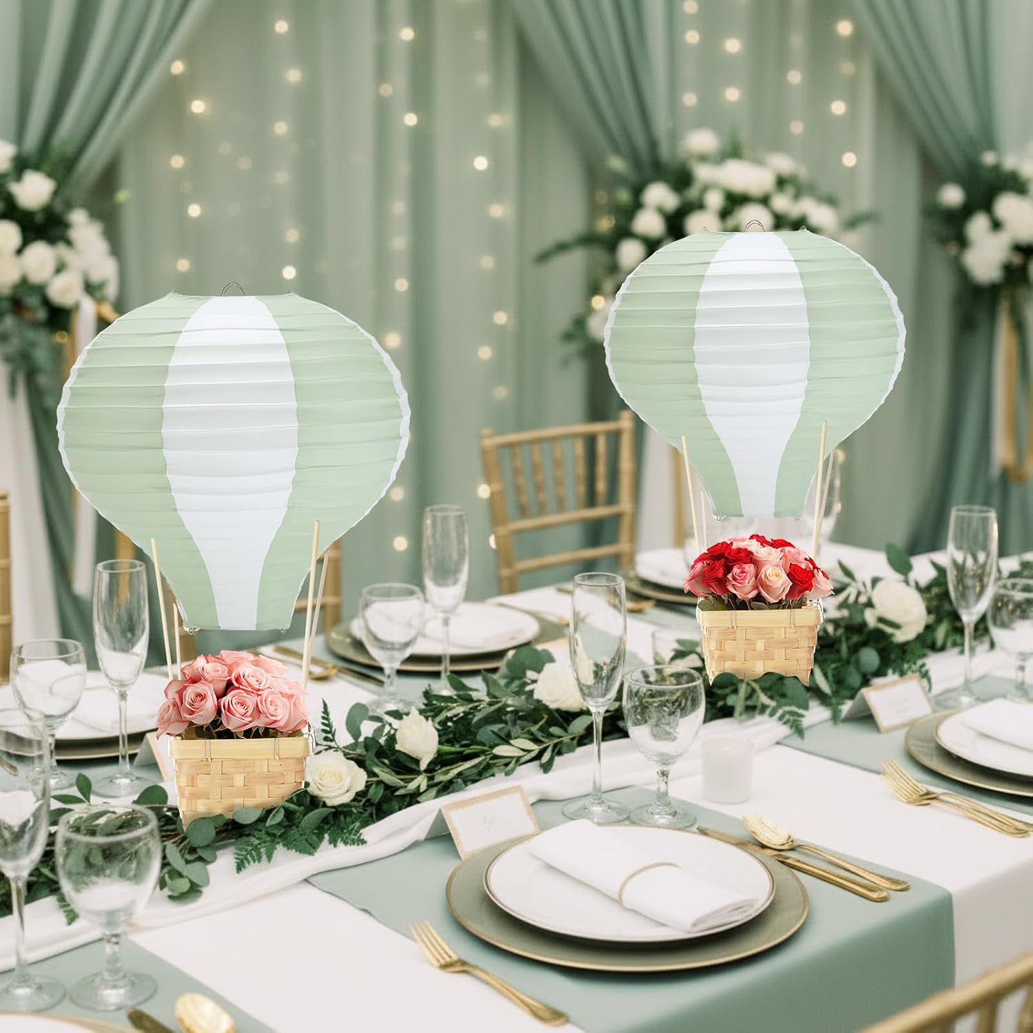 6-24PCS Lanternas de Papel Sag - Centerpiece Stick avaliação e preço